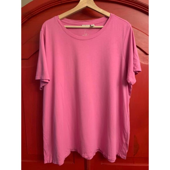 Logo Lori Goldstein 2X The Tee Hot Pink Super Soft Cool Stretchy Plus Shirt EUC - Picture 1 of 3